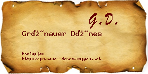 Grünauer Dénes névjegykártya